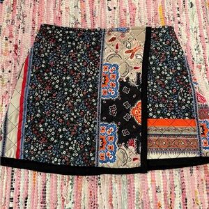 Zara Multicolor Patchwork Mini Skort
